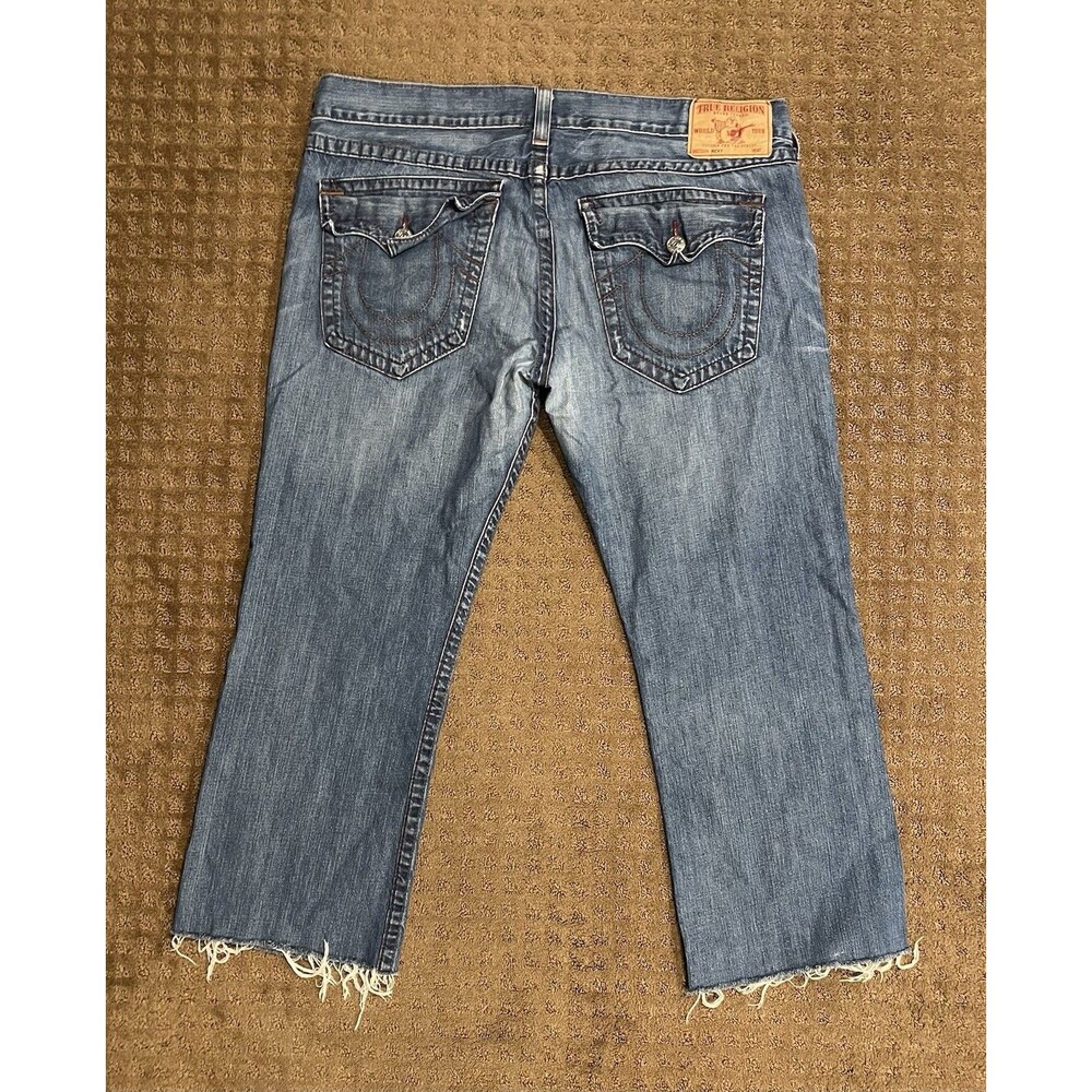 True Religion Jeans Ricky Men’s 42(42x29) Raw Hem Whiskered Made In USA